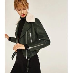 ✨ Zara Faux Leather Jacket with Sherpa ✨